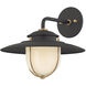 Greentree 1 Light 11 inch Forged Iron and Patina Brass Outdoor Wall Sconce